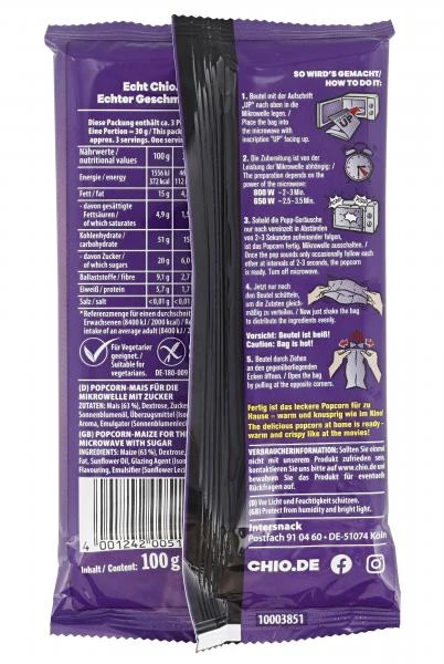 Chio Mikrowellen Popcorn Süß 3 Chio Mikrowellen Popcorn Süß – Bild 3