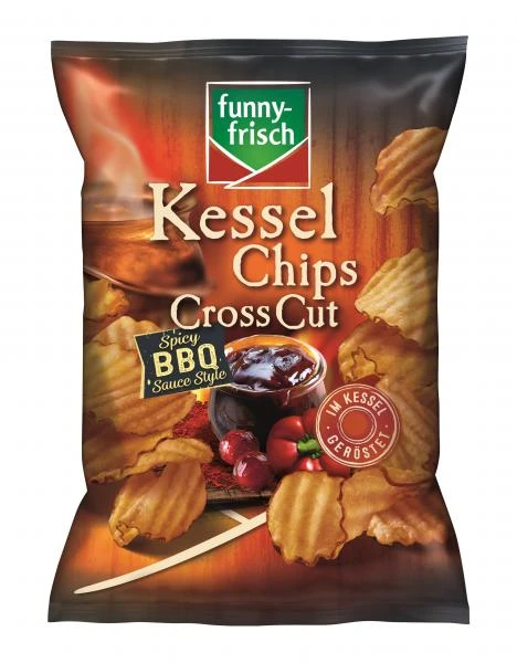 Funny-frisch Kessel Chips Cross Cut Spicy BBQ Sauce Style 1 Funny-frisch Kessel Chips Cross Cut Spicy BBQ Sauce Style