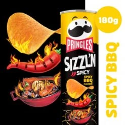 Pringles SIZZL'N Spicy Barbecue Chips -Suesswaren Haus 4502022279 5053990160242 03