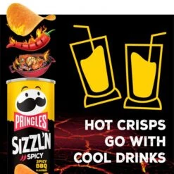 Pringles SIZZL'N Spicy Barbecue Chips -Suesswaren Haus 4502022279 5053990160242 05