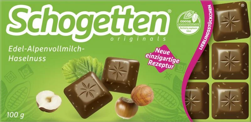 Schogetten Edel-Alpenvollmilch-Haselnuss 1 Schogetten Edel-Alpenvollmilch-Haselnuss