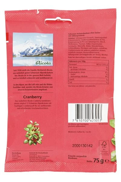 Ricola Cranberry Ohne Zucker 2 Ricola Cranberry Ohne Zucker – Bild 2