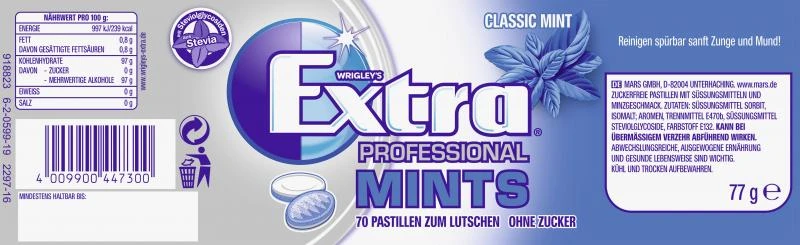 Extra Professional Mints Pastillen Classic Mint 2 Extra Professional Mints Pastillen Classic Mint – Bild 2