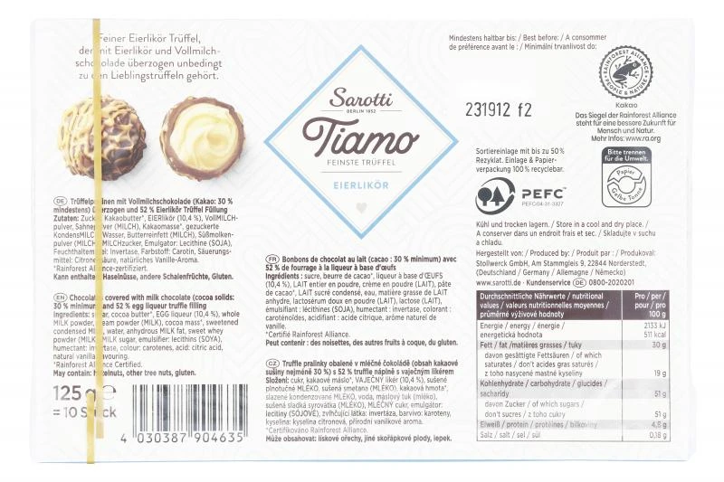 Sarotti Tiamo Feinste Trüffel Eierlikör 2 Sarotti Tiamo Feinste Trüffel Eierlikör – Bild 2