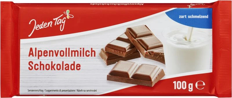 Jeden Tag Schokolade Alpenvollmilch 1 Jeden Tag Schokolade Alpenvollmilch