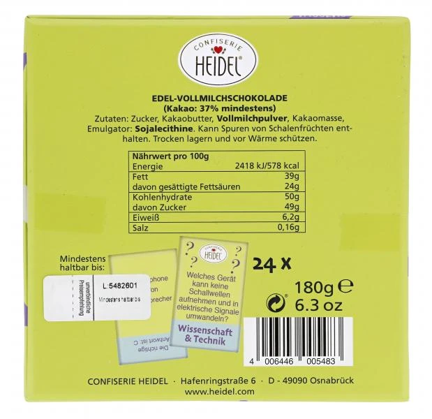 Heidel Wissensquiz Schokotäfelchen 2 Heidel Wissensquiz Schokotäfelchen – Bild 2