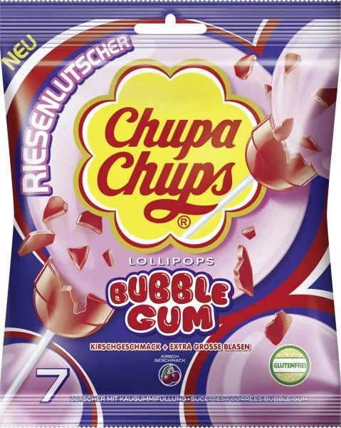 Chupa Chups Lollipops Bubble Gum Kirschgeschmack 1 Chupa Chups Lollipops Bubble Gum Kirschgeschmack