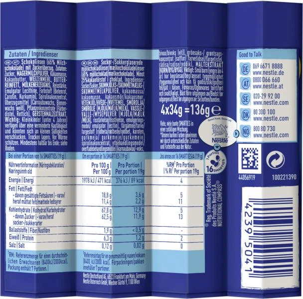 Smarties Multipack 4er 2 Smarties Multipack 4er – Bild 2