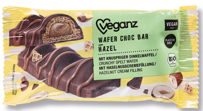 Veganz Wafer Choc Bar Hazel 1 Veganz Wafer Choc Bar Hazel