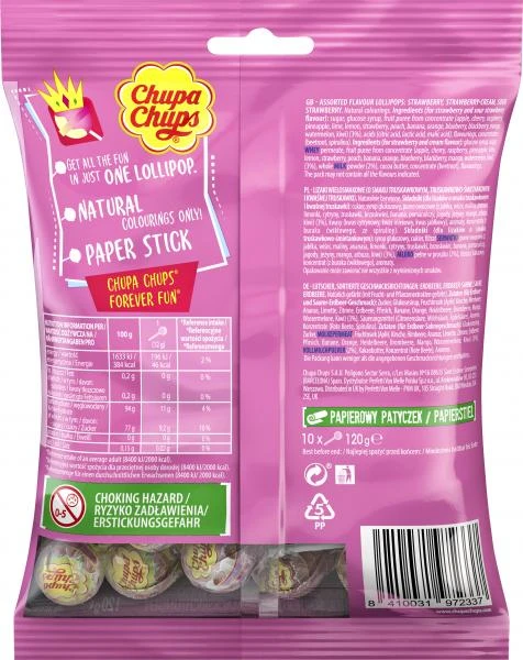 Chupa Chups Lutscher Strawberry Love 10er 2 Chupa Chups Lutscher Strawberry Love 10er – Bild 2
