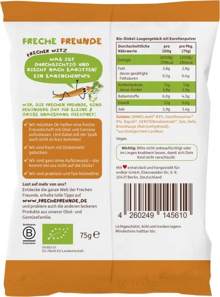 Freche Freunde Laugensticks Karotte 2 Freche Freunde Laugensticks Karotte – Bild 2