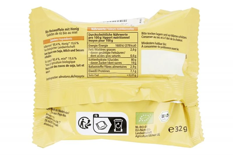 Alnatura Honig Reis Waffeln 2 Alnatura Honig Reis Waffeln – Bild 2
